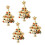 Rhinestone Napkin Ring Golden Alloy4pcs 3