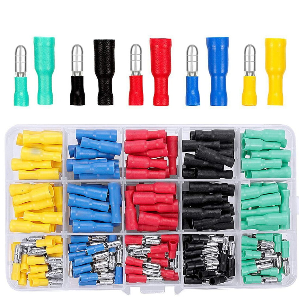 200Pcs Assorted Wire Terminals Set Electrical Connectors Set With Male/Female Splices Wire Terminals Connector Set 9085618377066