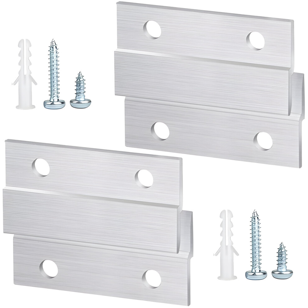 4 Pcs Z Shape Interlocking Wall Mount Hooks, Metal Picture Hangers With Screws, Secure French Cleat Design For Hanging Artwork, Mirrors, And More 9085618377110