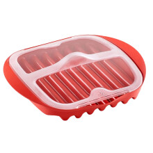 Bandeja para bacon de micro-ondas com tampa (1 unidade)