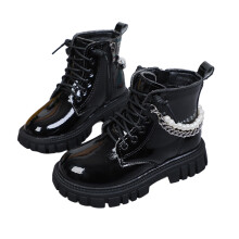 Toddler Boots,Girls Glitter Pearl Ankle Boots British Style Short Boots Fall Winter Big Leather,Girl Boots,9.5-10 Years,Black