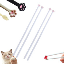 Baguettes réutilisables antidérapantes motif patte de chat noir (2 paires)