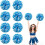 8 metalliske cheerleader-pomponer, 30 cm ringformet 1
