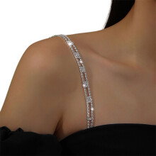 Women's Replacement Bra Strap Adjustable Rhinestones Invisible Shoulder Straps Chain Tops Dress Decorations Body Jewelry