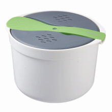 8-Cup Microwave Rice Cooker Set with Lid, Spatula & Measuring Cup – Easy Clean, Compatible with All Microwaves