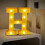 LED Marquee26Letters Lights Sign H, Φωτιζόμενη πινακίδα με αριθμητικά γράμματα, ζεστό λευκό για 1
