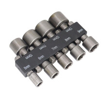 Versatile Hex Socket Nut Driver Set, 9pcs Sleeve Nozzles for Screwdriver Drill, CRV Steel Construction