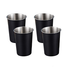 Lot de 4 gobelets multifonctionnels en acier inoxydable pour enfants, pratiques et portables, pour la maison ou les voyages.