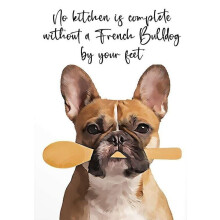 Poster mural de cuisine Bouledogue français – Citation artistique style ferme, cadeau pour les amoureux des animaux et les familles – Compatible