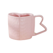 Ceașcă de cafea ceramică de Ziua Îndrăgostiților cu mâner, ceașcă de Ziua Îndrăgostiților, ceașcă de cafea în formă de inimă roșie