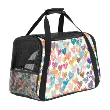 Abstract Art Heart Portable Dog Carrier Bag & Cozy Cat Carrying Case for Small Pets,Puppy Soft-Sided Pet Travel Bag