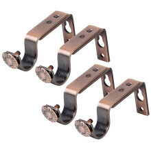 4Pcs Brown Curtain Rod Bracket for 18 to 22Mm Diameter Rods Elegant and Firm Hold
