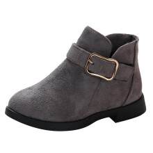 Girls Boots Fashion Solid Color Short Style Durable Girls Boots for Everyday Style,Z01 Grey,10-10.5 Years