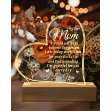 Geburtstagsgeschenk für Mama, graviertes Acryl-Nachtlicht (15 x 19 cm), Geschenkidee zum Valentinstag, Muttertag oder Weihnachten von Tochter oder