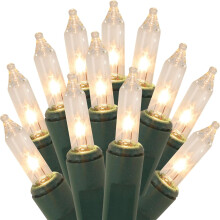 3-Pack Clear Incandescent Mini Christmas Lights, 100 Count Each, Connectable for Indoor/Outdoor Trees, Garlands, Parties—Compatible with Standard