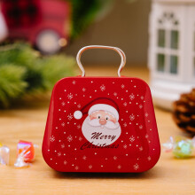 Creative Round Christmas Cookie Tins With Lids Tinplate Candy Box Tinplate Candy Container Lidded Portable Candy Box
