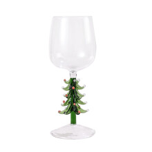 Verres à vin de Noël élégants, verres décoratifs en forme de sapin de Noël, verres à vin parfaits pour les fêtes.
