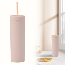 Liquidation : Gobelet isotherme fin à double paroi en plastique de 450 ml avec couvercle, tasse de voyage réutilisable – Compatible avec le café