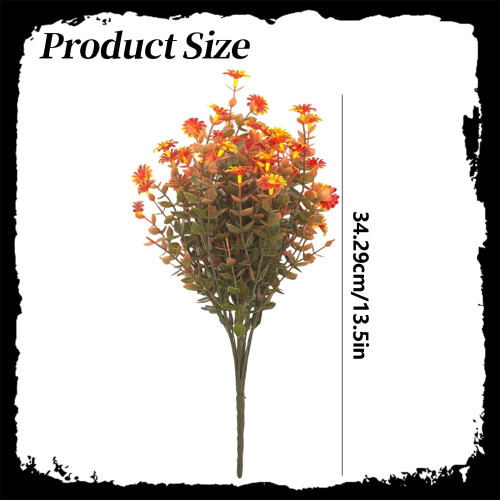 Artificial Fall Flowers Bouquet Orange 10 Stems 2