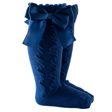 Girls Socks - Girls Cable Knit Tights Cotton Footed Design Warm Stockings Soft Leggings for Toddlers - Kids Socks,Color:Blue,Size:3-18 Months