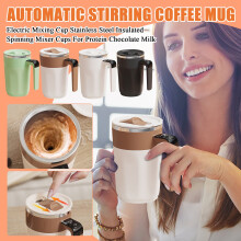 Mug électrique rechargeable de 44 cl avec thermomètre LED, fonction auto-mélangeuse, couvercle magnétique, compatible avec le café, le lait et