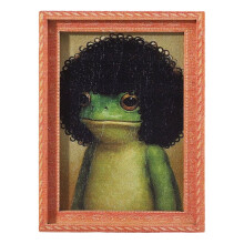 Magnesy na lodówkę retro, drewniana ramka, 12 szt.