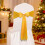 Elastic Christmas Chair Bow Tie - Yellow - Back Decor Sash 1