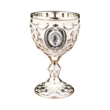 Verre à liqueur vintage en métal, calice, gobelet médiéval vintage, article de fête, gravure artisanale originale, verre à vin en métal,
