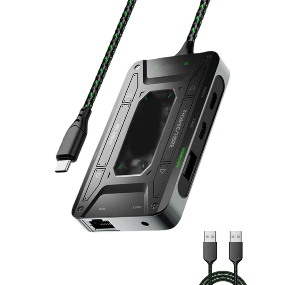 Docking Station For Ds7/Ds7pro Headphone Adapter Pd100w 5Gbps Charging, 3.5Mm Auditory Type-C Adapter 1000M For Game Pad 9418476624988