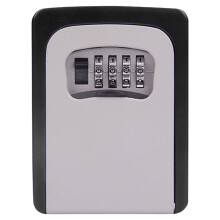 Wall-Mounted 4-Digit Weatherproof Key Lock Box, 5-Key Capacity, Resettable Code, Compatible with Indoor/Outdoor/Garage Use