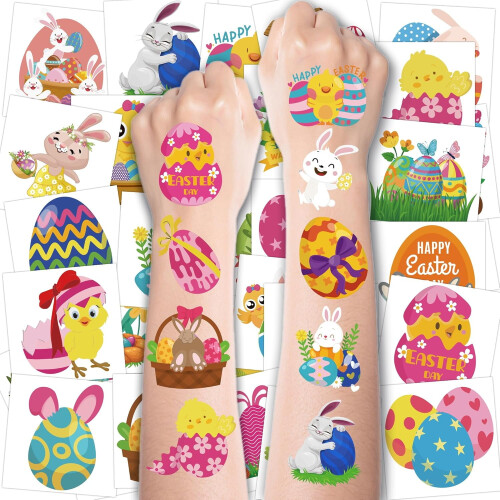 Ostertattoos für Kinder, Eierfüller-Aufkleber, 80er-Pack