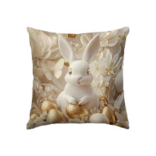 Clúdach Pillow Plush Óir Bhán na Cásca 18x18 Orlach