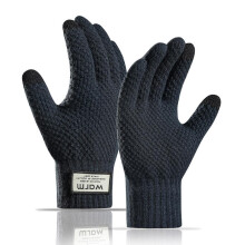 1 Paar Herren-Winterhandschuhe mit Touchscreen-Funktion, flauschige Strickhandschuhe für Radfahren und Outdoor-Aktivitäten bei kaltem Wetter