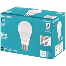 Ampoule A19 équivalente à 60 watts avec température de couleur sélectionnable et intensité variable (paquet de 8)