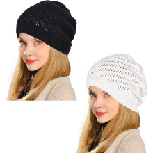 Hata Beanie Cróiseáilte Tanaí do Mhná Samhradh Geimhreadh Fómhar Hataí Cniotáilte Slapaí Mogaill Caipíní Cróiseáilte Éadroma