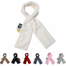 Cachecol feminino de inverno em pele sintética com bolso oculto com zíper, macio, aconchegante, à prova de vento, quente, estético e prático.