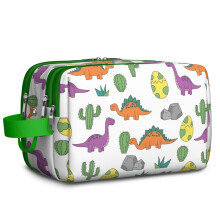 Piperecikkek fehér kaktusz dino tojás mintával – vízálló utazó Dopp készlet, 28x17x13 cm, férfiaknak és nőknek