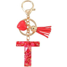 Llaveros para mujeres y niñas con borla y mariposa, lindo llavero con letras para llaves, bolsos y carteras.