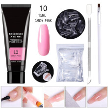 Kit de uñas de gel de extensión Poly para el cuidado de las uñas, gel constructor transparente, kit de prueba de extensión de uñas Poly color