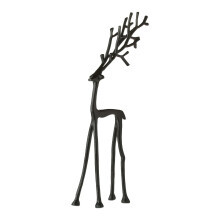 Estatua de ciervo de estilo europeo, de imitación de metal, con acabado antiguo.
