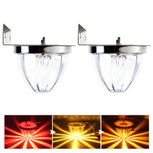 2Pcs Glass Watermelon LED Lights, Clear Lens Red Side Marker Turn Lights, 10-30V, Compatible with Truck & Car