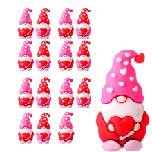 Conjunto de 6 miniaturas de gnomos em formato de coração para o Dia dos Namorados