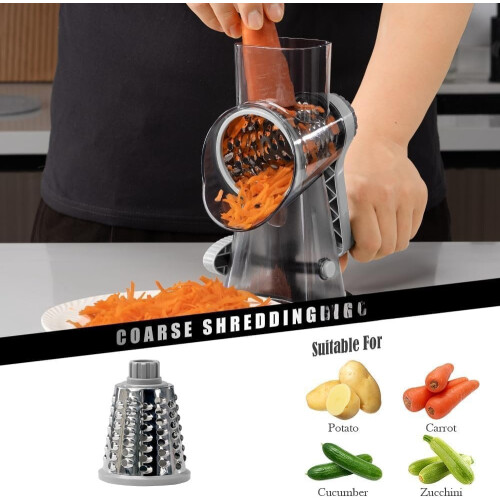 Râpe à fromage manuelle en acier inoxydable 3 en 1 2
