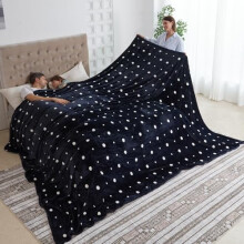 Flísová deka King, modro-biele bodky, 120x120 palcov