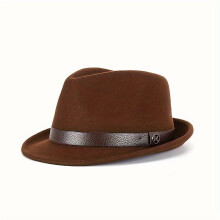 Elegancki kapelusz fedora z wełny 100% dla mężczyzn i kobiet, stylowy francuski kapelusz jazzowy z podwiniętym rondem – odpowiedni na każdą