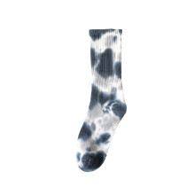 Tie Dye Mid Calf Socks for Men Women Streetwear Style Casual Crew Socks Soft Athletic Socks for Skateboarding and Daily Wear Black