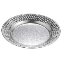 Hammered Stainless Steel Round Trays – Stackable Serving Platters for BBQ, Restaurants & Parties, Decorative & Durable Tableware