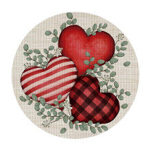 Valentijnsdag placemat in hartvorm, rond, 14 inch