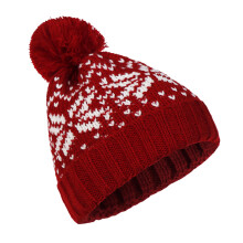 Kerstcadeaus onder de $5: Gezellige sneeuwvlokmuts, vrolijke gebreide kerstmuts voor de winter (klassiek cadeautje voor in de kerstsok)