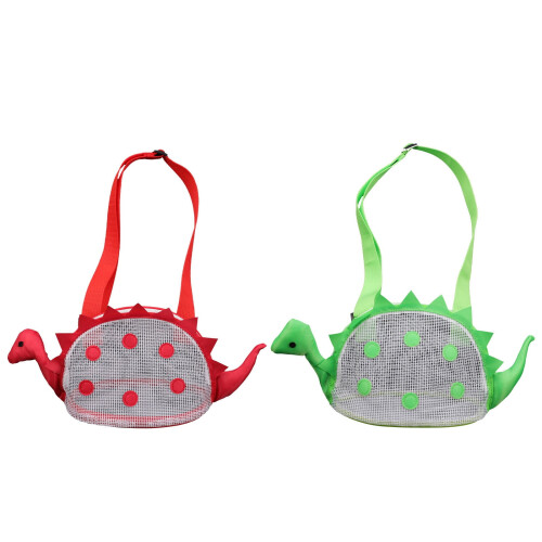 Beach Bag Red Mesh Dinosaur Print 2 pcs